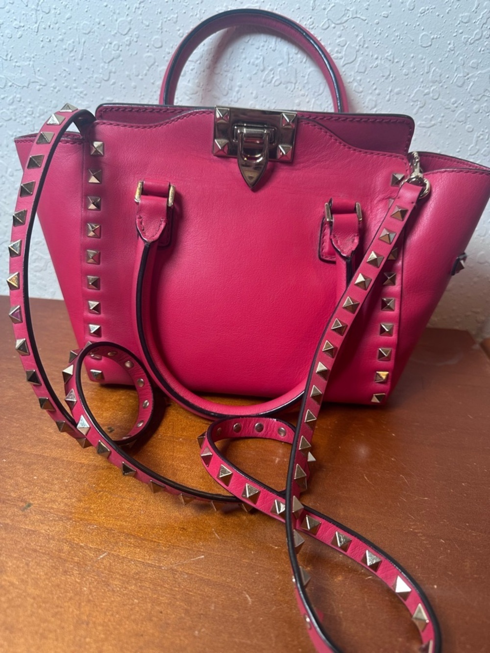 Valentino Garavani Rockstud Crossbody / Tote Bag - Hot Pink